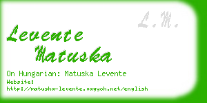 levente matuska business card